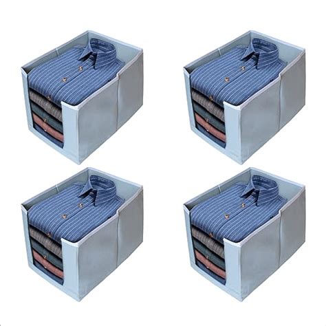 Urbane Home Pack of 4 Shirt Organizer for Wardrobe|Foldable & Non ...