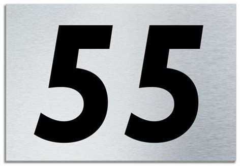 Number 55 Contemporary House Plaque Brusher Aluminium modern door sign