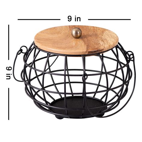 Buy Black Wire Basket with Lid Online at Best Price in India - Nestroots