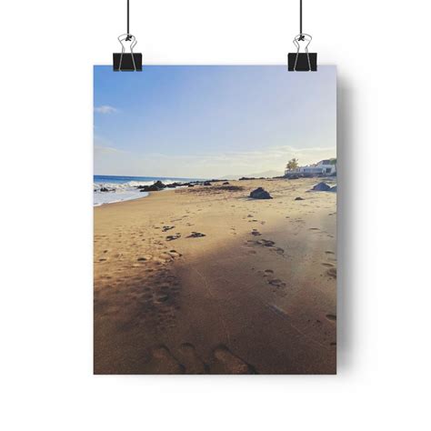 Footsteps Lanzarote Beach Mirage Wall Art Poster — Lanzarote on Canvas