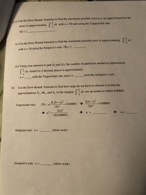 Image result for Error Bound Formulas