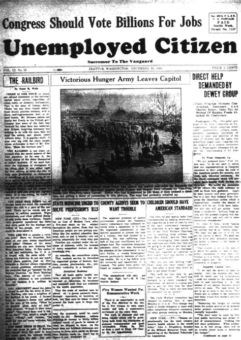 Vanguard & Unemployed Citizen (newspaper) Seattle: 1930-1933