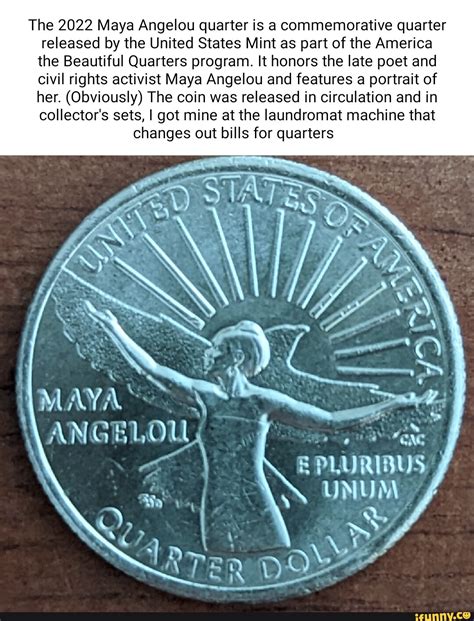 The 2022 Maya Angelou quarter is a commemorative quarter released by ...