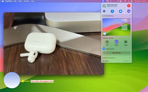 Show your face as an overlay during FaceTime & Zoom presentations
