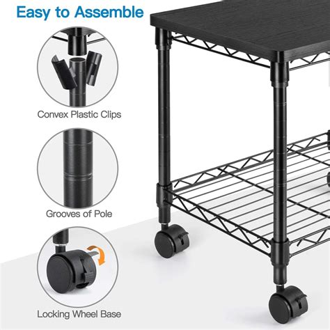 HUANUO Under Desk Printer Stand, 2 Tier Printer Cart India | Ubuy