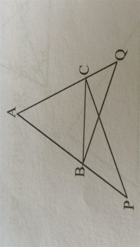 In figure P and Q are two points on equal sides AB and AC of triangle ...