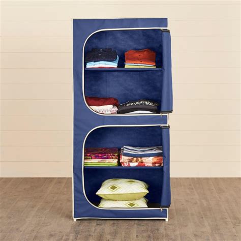 Buy Helios Barney Fabric Collapsible Two-Door Wardrobe with Four ...