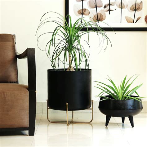 Decorative black planters with legs – Mora Taara