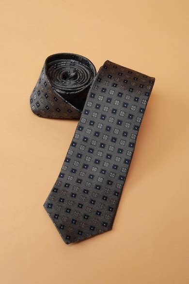 Buy Men Grey Embroidered Tie Online - 39726090 | Peter England