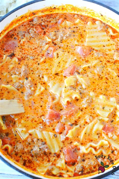 Easy Cheesy Lasagna Soup with Italian Sausage | Easy Side Dishes