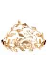 Buy Gold Embroidery Carved Leaf Design Headband by Opalina Soulful ...