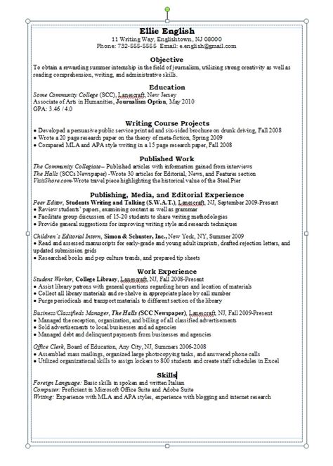 Bildergebnis für english resume example