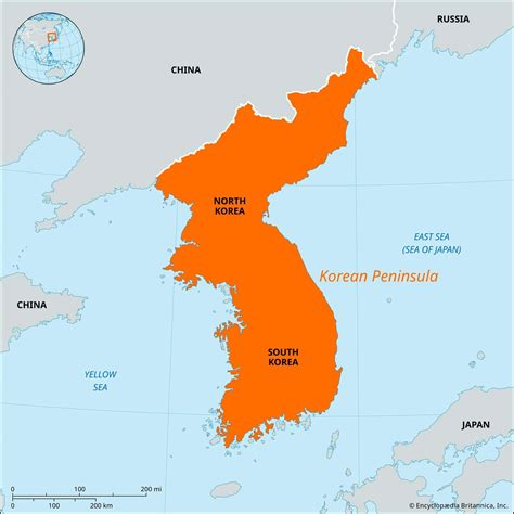 Where is korean peninsula ? - Namhan South Korea