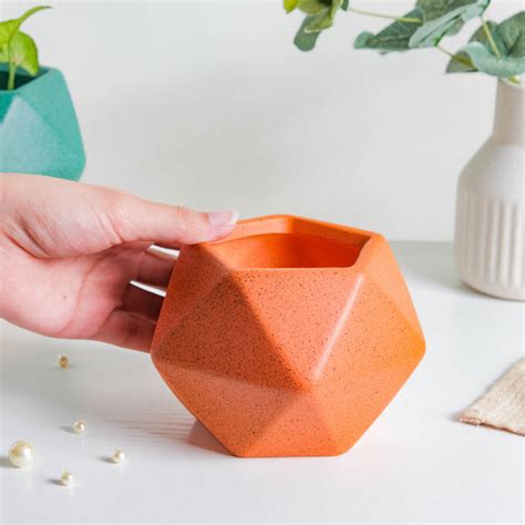 Orange Abstract Plant Pot Online - Premium Planter | Nestasia