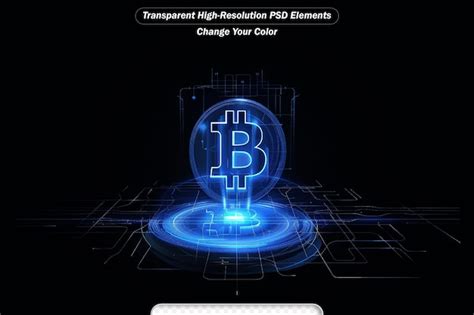 Futuristic modern glowing bitcoin btc led logo on circuit board with ...