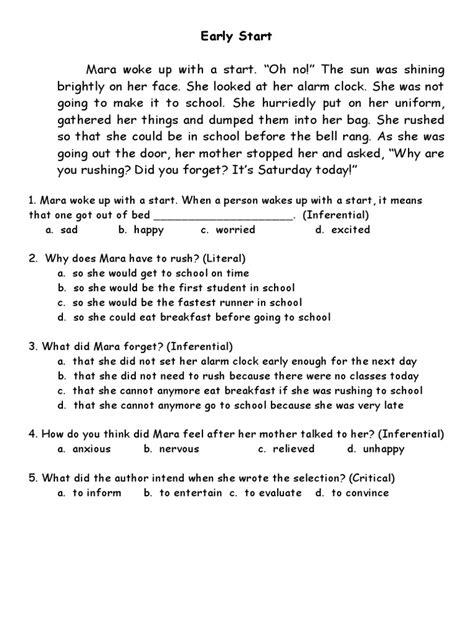 Image result for Comprehension Check Worksheet