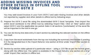 How to add Missing Invoices & other details in offline tool for Form GSTR 2
