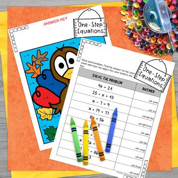 Image result for One Step Equations Coloring Worksheet