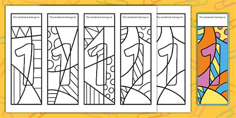 Primary 1 Pop Art Colouring Bookmarks
