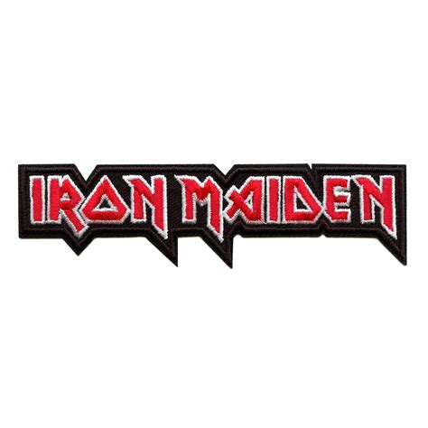 Official Iron Maiden Patch Red Logo Embroidered Iron On