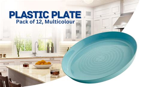 Buy Ikea Plastic Plate - Pack of 12, Multicolour Online at Low Prices ...