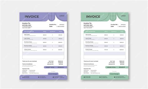 Simple invoice template design | Premium Vector