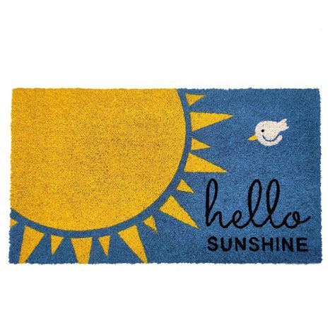 First Concept 30 in. L X 18 in. W Multicolored Hello Sunshine Coir Door ...