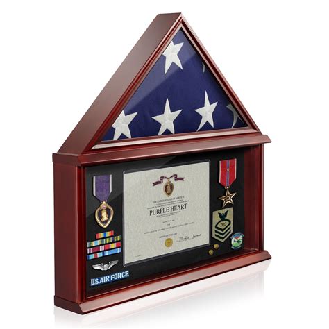 Reminded Large Military Shadow Box Memorial Flag Display Case fits 5' x ...