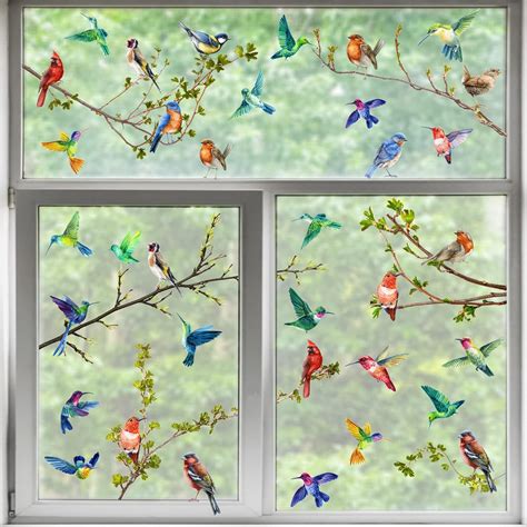 Amazon.com: 9 Sheet Spring Summer Window Clings Prevent Bird Strikes ...