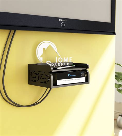 Home Sparkle Carved Engineered Wood Set Top Box Holder| WiFi-Modem ...