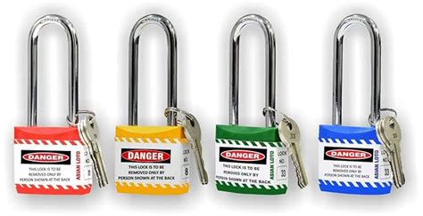Asian Lototo Lockout Long Shackle Safety Padlock - with 3 Keys for One ...