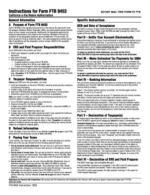 Fillable Online Instructions for Form FTB 8453 DO NOT MAIL THIS FORM TO ...