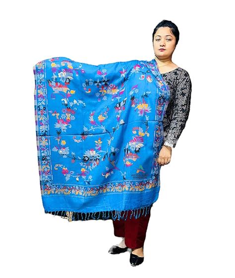 Buy ARUNA KULLU HANDLOOM pashmina kashmiri shawl both side wearable ...