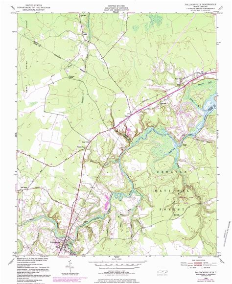 Classic USGS Pollocksville North Carolina 7.5'x7.5' Topo Map – MyTopo ...