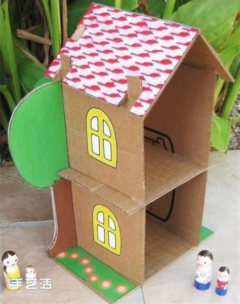 纸壳箱子改儿童房子图片