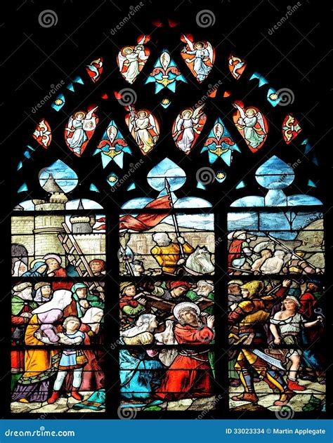 Medieval Stained Glass Window Stock Photo - Image of crowd, light: 33023334