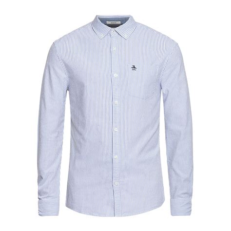 Buy Men Blue stripes Long Sleeve Casual Shirts Online - 590834 | The ...