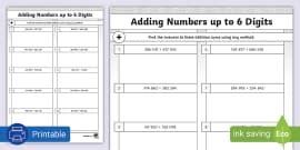Image result for Adding 6 Digit Numbers