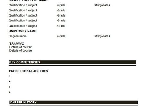 Free Printable Basic Resume 的图像结果