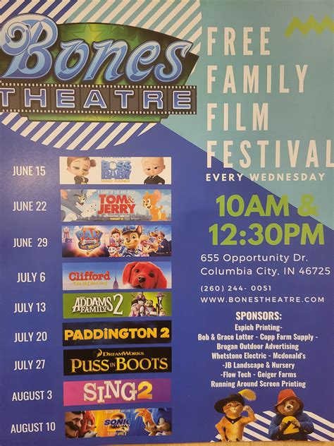 Bones Theatre Free Family Film Festival