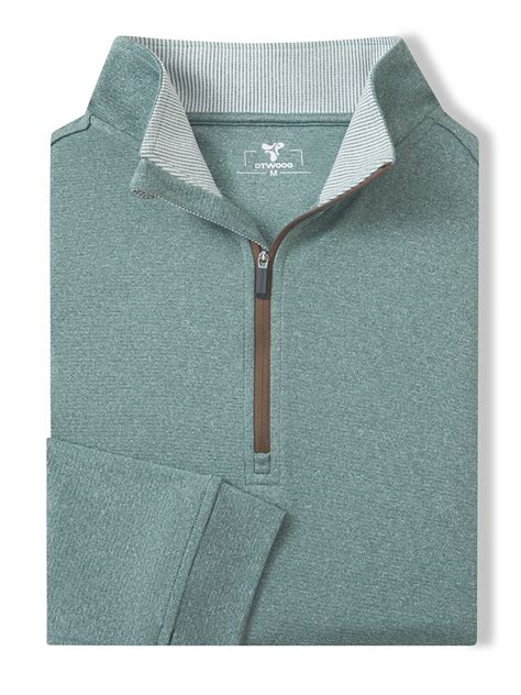 DTWOOO | Heather Performance Golf Quarter Zip For Men-Dark Green | Men ...