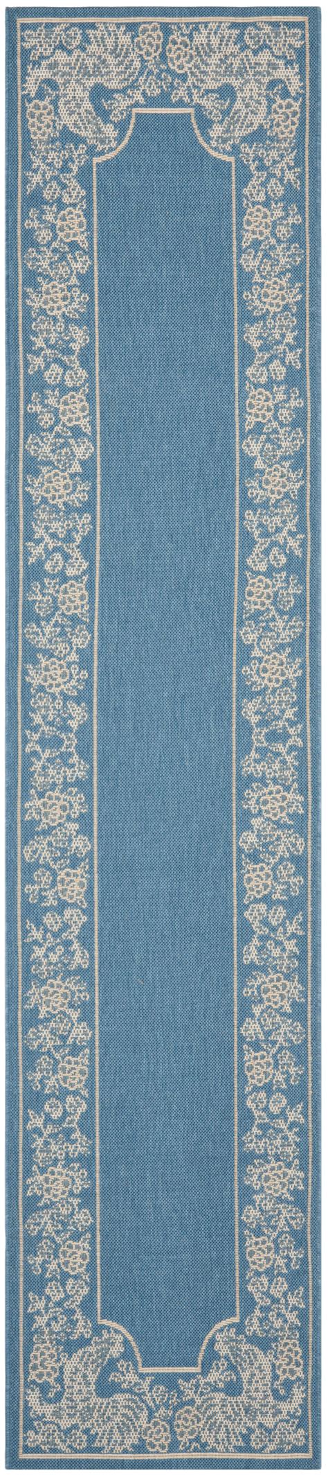 SAFAVIEH Courtyard Claire Oriental Indoor/Outdoor Runner Rug, Blue ...