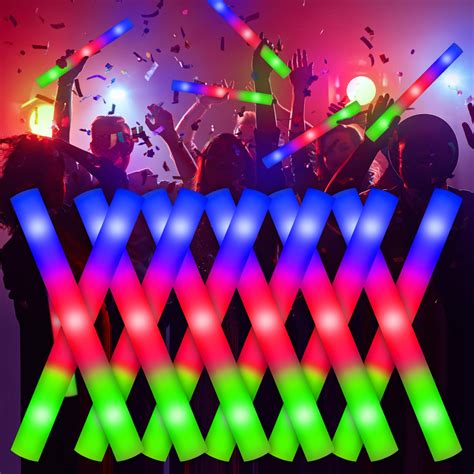 Amazon.com: Lydazlab Foam Glow Sticks, 110PCS LED Foam Light Up Sticks ...
