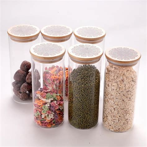 Buy UMAI Borosilicate Glass Jar with Printed Bamboo Lid|Kitchen ...