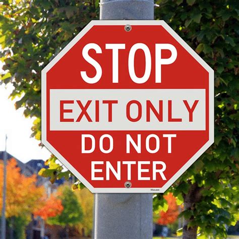 Afuven Stop Exit Only Do Not Enter Signs Metal Reflective India | Ubuy