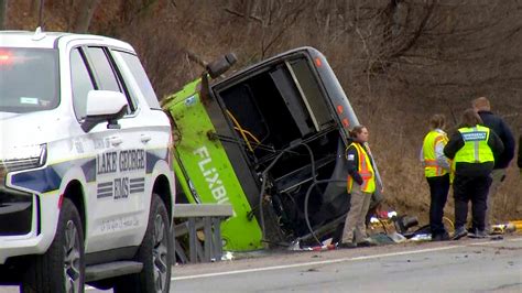 New York bus crash leaves 1 dead after rollover on I-87