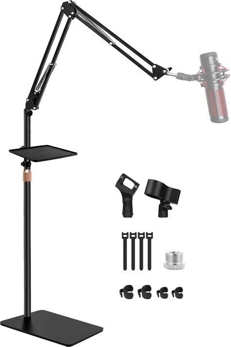 Amazon.com: BILIONE Microphone Stand with Weighted Base, Mic Floor ...