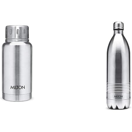 Milton Elfin 160 Thermosteel Hot and Cold Water Bottle, 160 ml, Silver ...