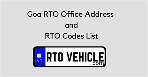Image result for Goa RTO Code