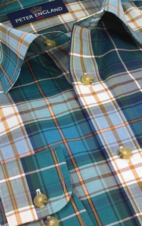 Peter England Green Plaid Shirt - Peter England